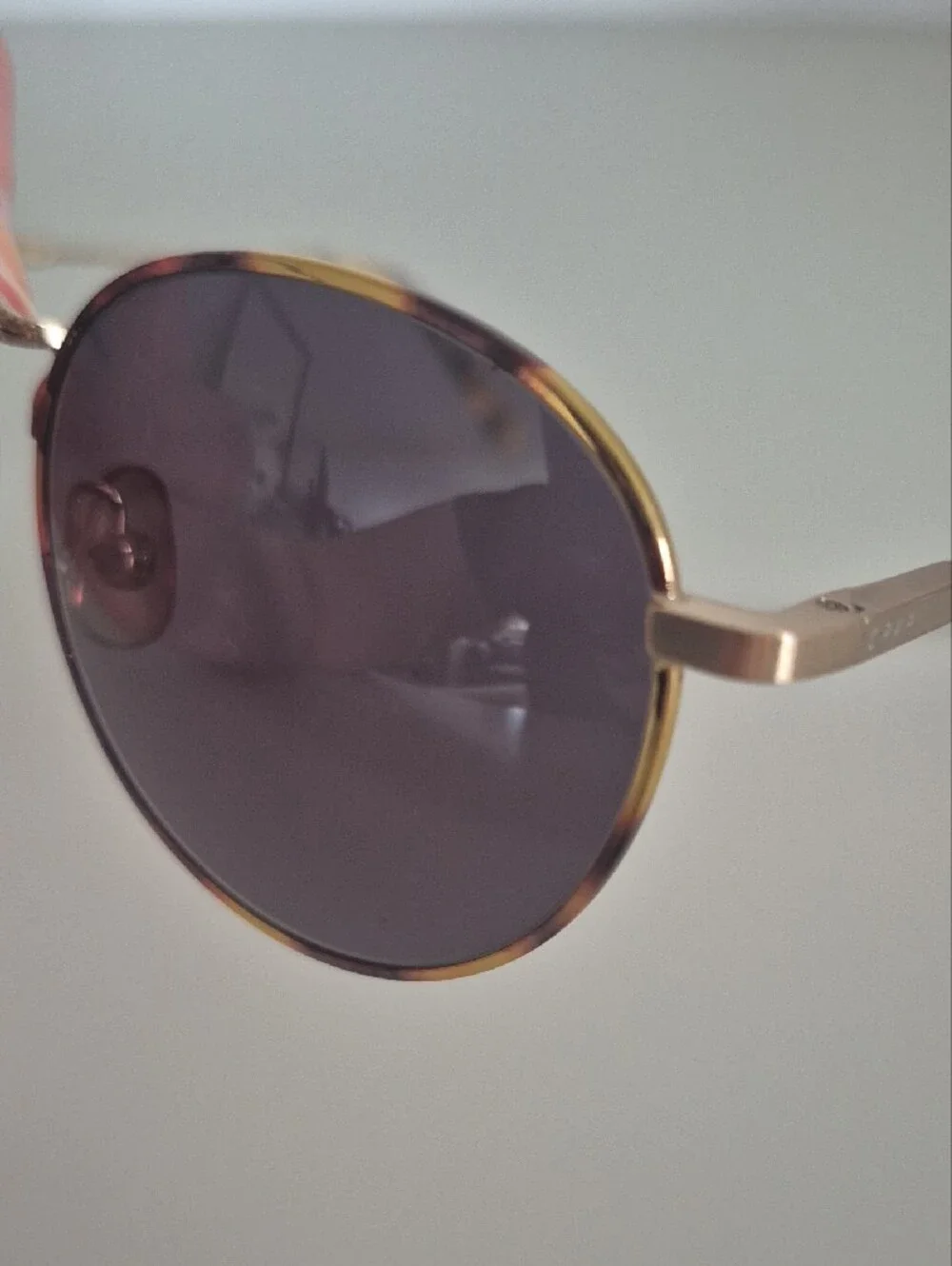 New Crap Eyewear - Round Light Tortoiseshell Frame Sunglasses with Gold Accents